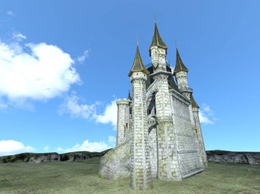 Şato / kale 3d Cg işleme.