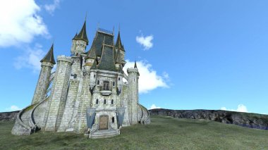 Şato / kale 3d Cg işleme.