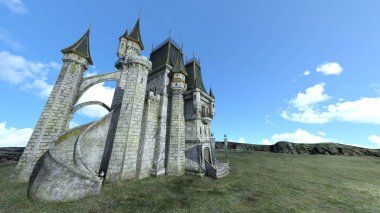 Şato / kale 3d Cg işleme.