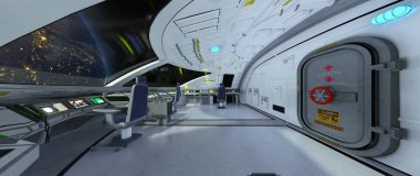 Uzay İstasyonu / 3d Cg işleme uzay istasyonu. Bu görüntü bir şekilde döşenmiş tarafından Nasa unsurları