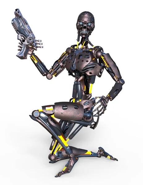 Robot Rendering Robot — Stockfoto