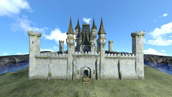 城堡或 渲染城堡 — 图库照片