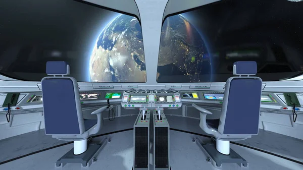 Space Station Rendering Space Station Elements Image Furnished Nasa — Stock Photo, Image