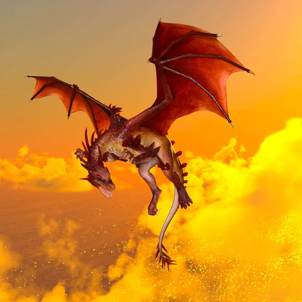 ドラゴン ドラゴンの のレンダリング — ストック写真