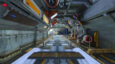 Uzay İstasyonu / 3d Cg işleme uzay istasyonu. Bu görüntü bir şekilde döşenmiş tarafından Nasa unsurları