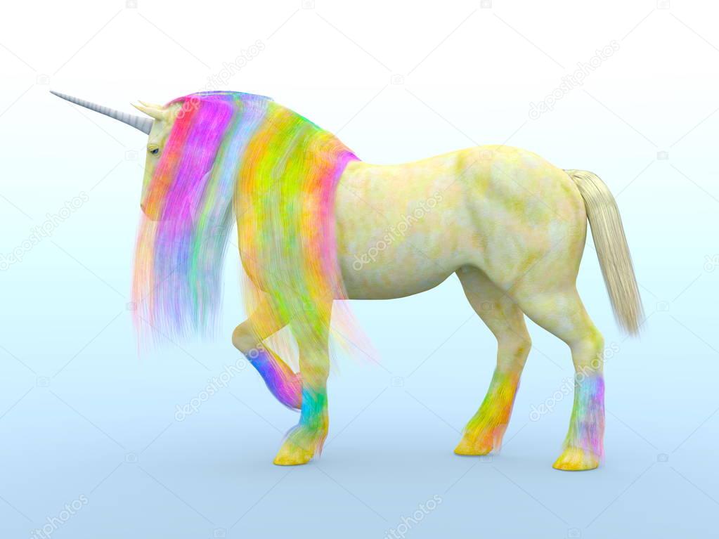 Unicorn / 3D CG rendering of a unicorn.