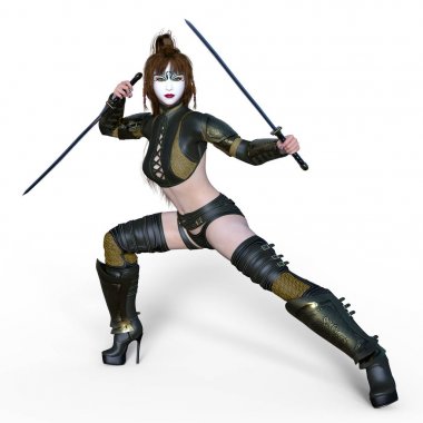 Kadın fencer / kadın bir eskrimci 3d Cg render.