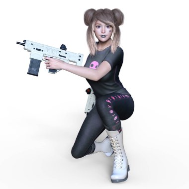 Kadın savaşçı / 3d Cg render bir kadın savaşçı.