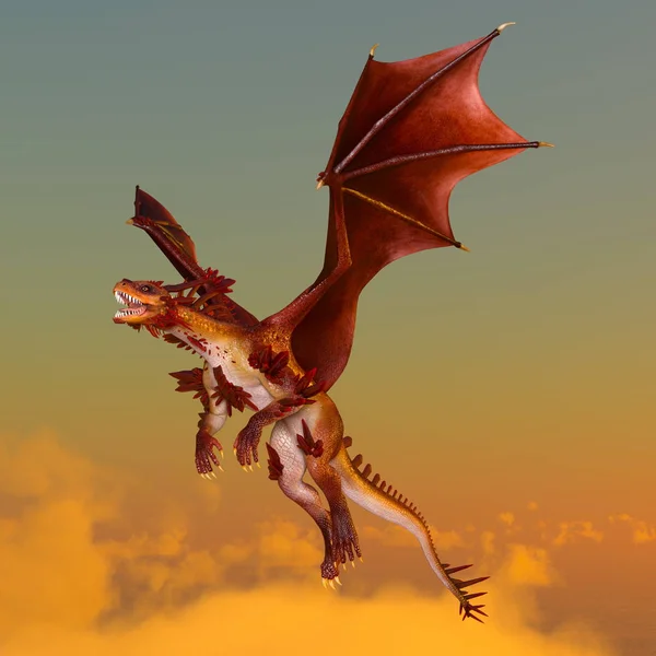 Dragon Visszaadás Ból Egy Sárkány — Stock Fotó