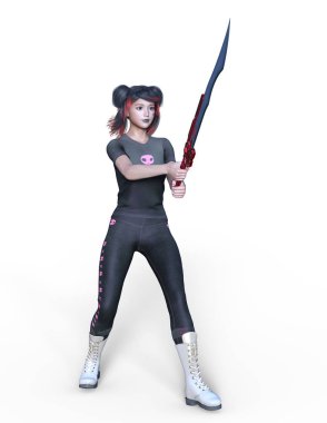 Kadın savaşçı / 3d Cg render bir kadın savaşçı.