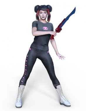 Kadın savaşçı / 3d Cg render bir kadın savaşçı.