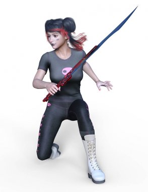Kadın savaşçı / 3d Cg render bir kadın savaşçı.