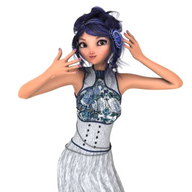 Çizgi film kız / 3d Cg işleme bir çizgi film kız.