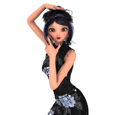 Çizgi film kız / 3d Cg işleme bir çizgi film kız.