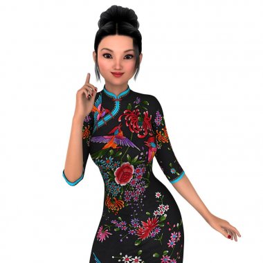 Genç kadın/genç bir kadının 3d Cg işleme.