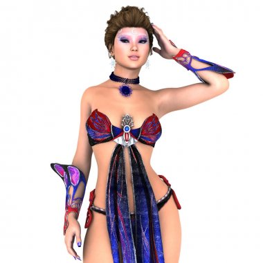 Genç kadın / genç bir kadının 3d Cg işleme.