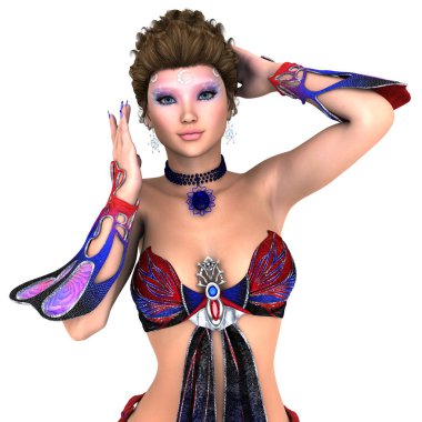 Genç kadın / genç bir kadının 3d Cg işleme.