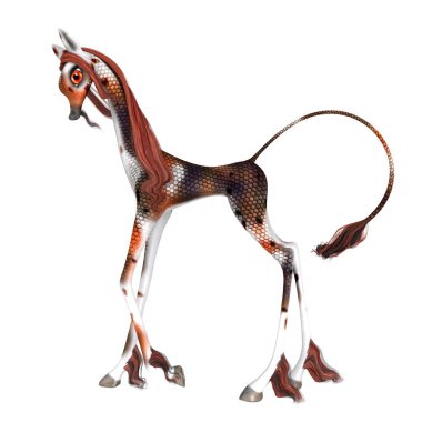 Çin zürafa / Çin bir zürafa 3d Cg render.