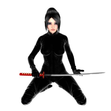 Kadın fencer / kadın bir eskrimci 3d Cg render.