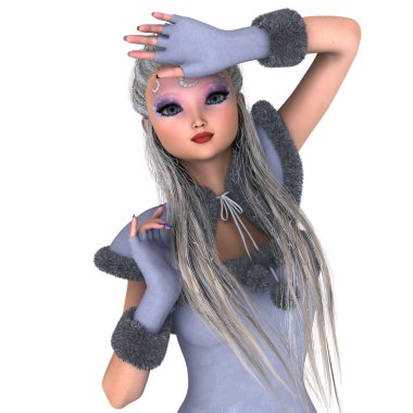 Genç kadın / genç bir kadının 3d Cg işleme.