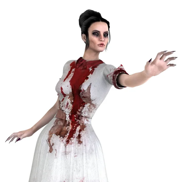 Kobieta Zombie Renderowania Kobiece Zombie — Zdjęcie stockowe