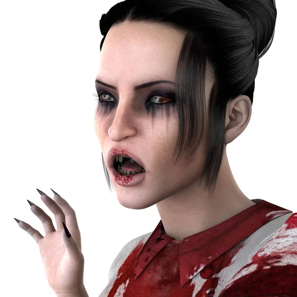 Kvinnliga Zombie Rendering Kvinnlig Zombie — Stockfoto