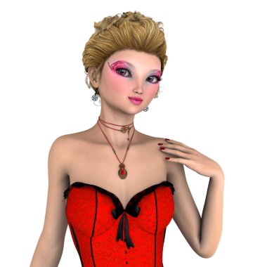 Genç kadın / genç bir kadının 3d Cg işleme.