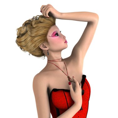 Genç kadın / genç bir kadının 3d Cg işleme.