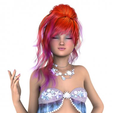 Genç kadın / genç bir kadının 3d Cg işleme.