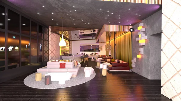 Rendering Lounge Della Lounge — Foto Stock