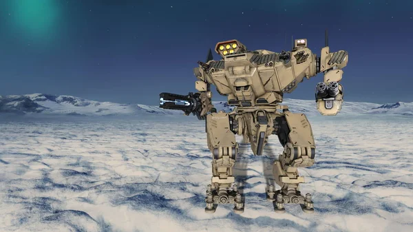 Savaş Robotu Işleme Bir Savaş Robot — Stok fotoğraf