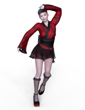 Genç kadın / genç bir kadının 3d Cg işleme.