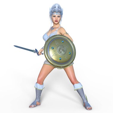 Kadın şövalye/3d Cg render bir kadın şövalye.
