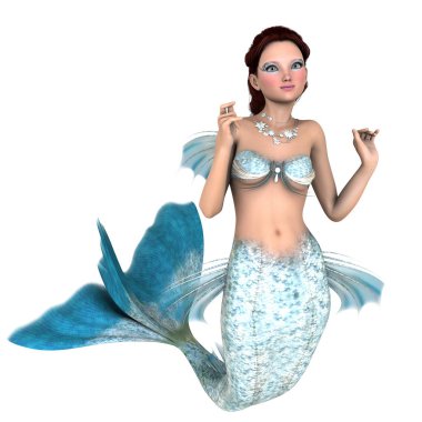 Deniz kızı/3d Cg render bir deniz kızı.