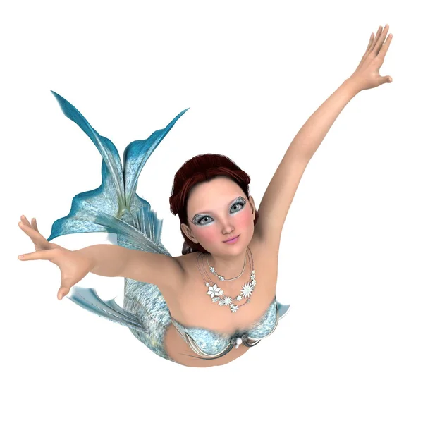 Meerjungfrau Darstellung Einer Meerjungfrau — Stockfoto