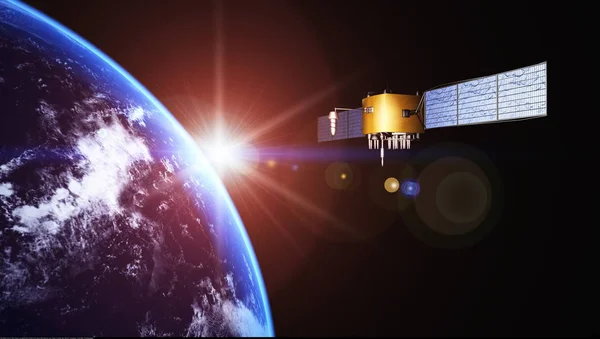 Rendering Artificiale Satellitare Satellite Artificiale Elementi Questa Immagine Forniti Dalla — Foto Stock