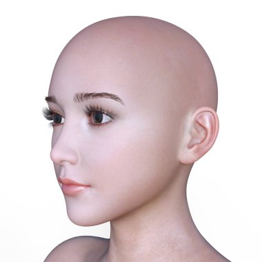 Kadının yüzüne / 3d Cg render bir kadının yüzüne.