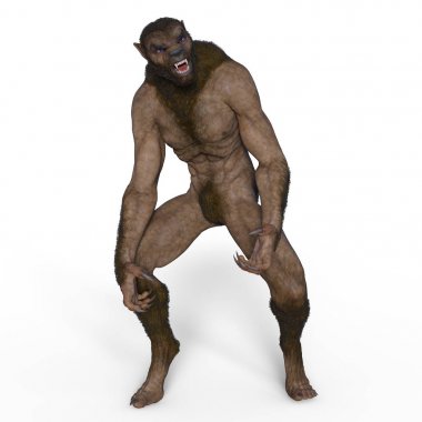 Kurt adam/3d Cg render bir kurt adam.