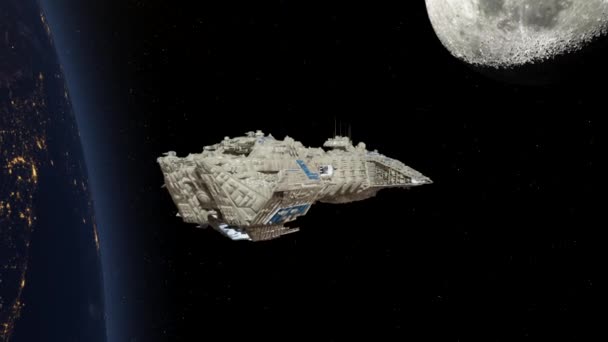 Navire spatial / rendu 3D CG d'un vaisseau spatial. Éléments de cette image fournis par la NASA  