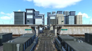 Otoyol daraltmak / 3d Cg işleme Daralt karayolu.