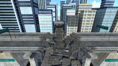 Otoyol daraltmak / 3d Cg işleme Daralt karayolu.