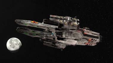 Uzay gemisi / 3d Cg render bir uzay gemisi. Bu görüntü bir şekilde döşenmiş tarafından Nasa unsurları 
