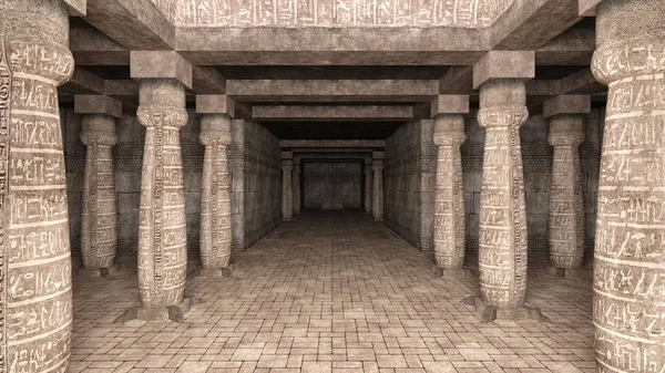 Podziemna Świątynia Renderowania Podziemnej Świątyni — Zdjęcie stockowe