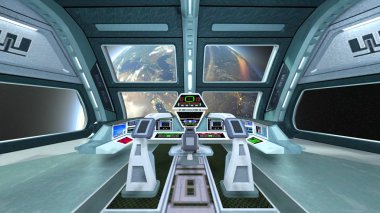 Kontrol odası / 3d Cg işlenmesini kontrol odası. Bu görüntü bir şekilde döşenmiş tarafından Nasa unsurları