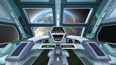 Kontrol odası / 3d Cg işlenmesini kontrol odası. Bu görüntü bir şekilde döşenmiş tarafından Nasa unsurları