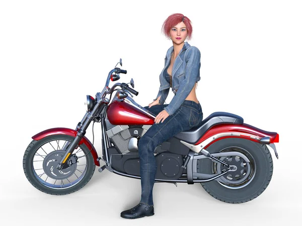 Ricer 的女性 Rider — 图库照片