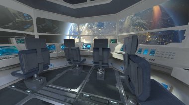 Kontrol odası / 3d Cg işlenmesini kontrol odası. Bu görüntü bir şekilde döşenmiş tarafından Nasa unsurları