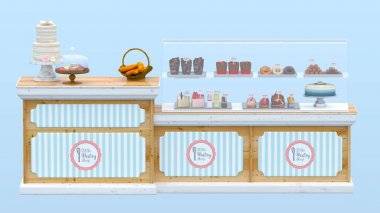 Raf görüntülemek / ekran raf 3d Cg render.