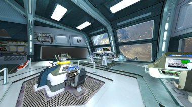 Kontrol odası / 3d Cg işlenmesini kontrol odası. Bu görüntü bir şekilde döşenmiş tarafından Nasa unsurları