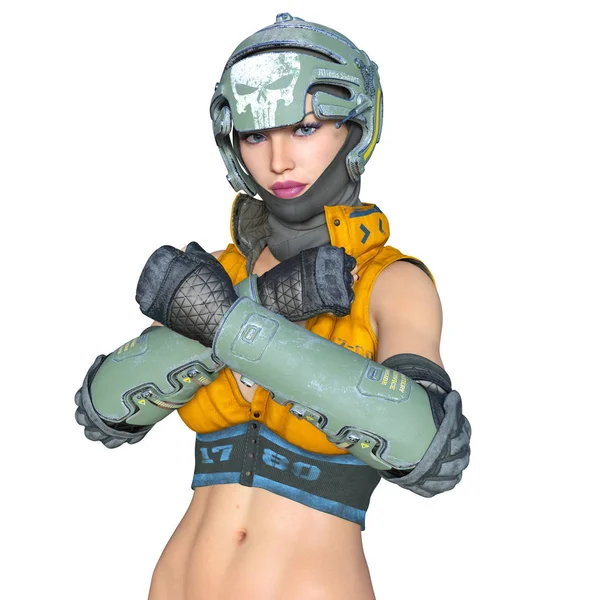 Female Warrior Rendering Female Warrior — Stock Photo, Image